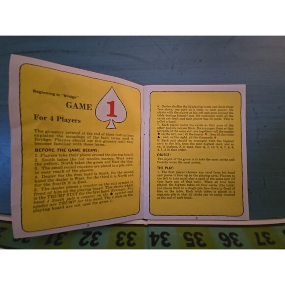 Vintage Bridge For Juniors Game 1967, Selchow & Righter Co. Preowned Board Game - Picture 5 of 8